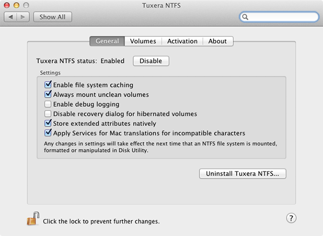 could not load ntfs for mac os x preference pane