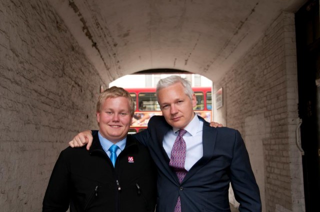 Sigurdur Thordarson (left) met with Julian Assange numerous times in the United Kingdom in 2011.