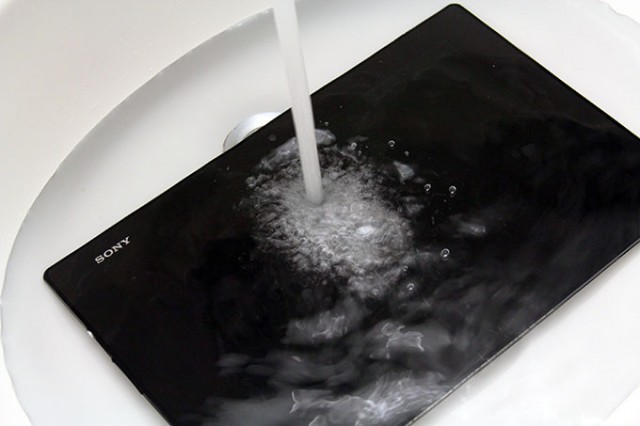 Whoops! I dropped my tablet into the water.