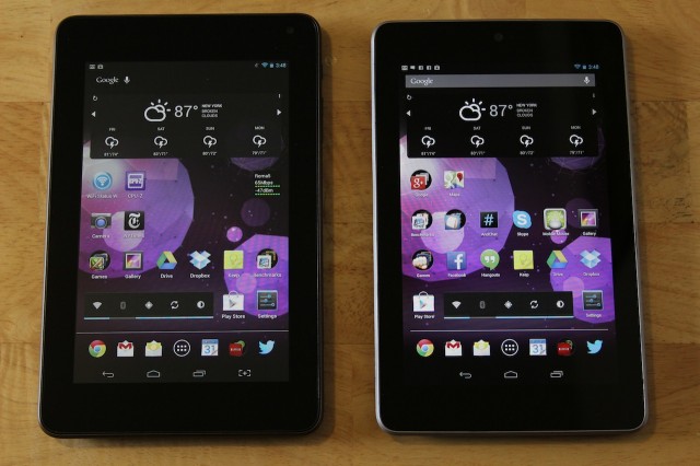 The Hisense Sero 7 Pro (left) and the Nexus 7 (right): peas in a pod.