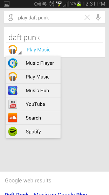 With a new music feature, tap the search results to bring them up.