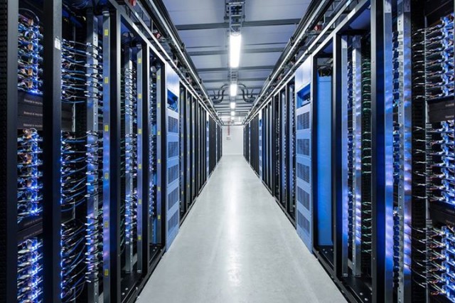 Sweet looking server racks in a Facebook data center. 