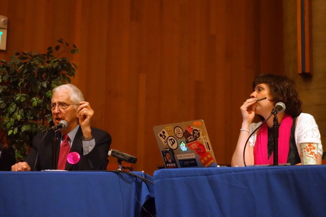 Daniel Ellsberg and Birgitta Jónsdottír spoke in Berkeley on Tuesday evening.