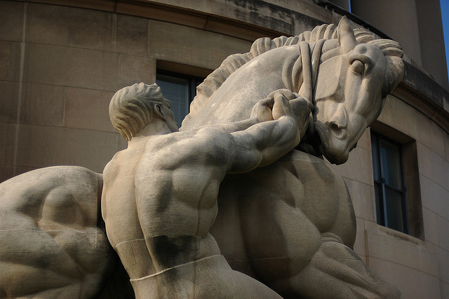Man Controlling Trade (1942) by Michael Lantz. Statue outside Federal Trade Commission in Washington DC.