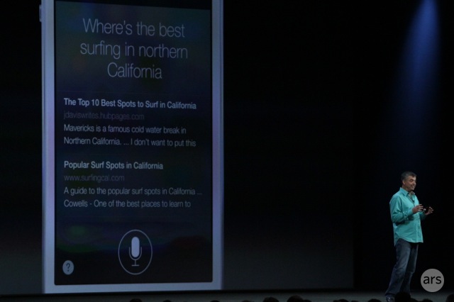 Siri's answers can now include search results from Bing. 