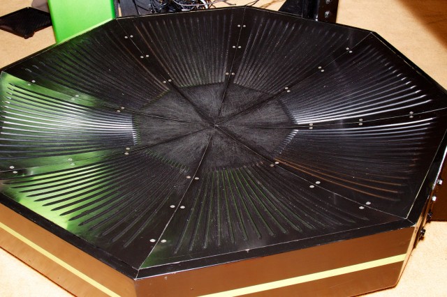 Close-up of the low-friction surface on which the player walks.