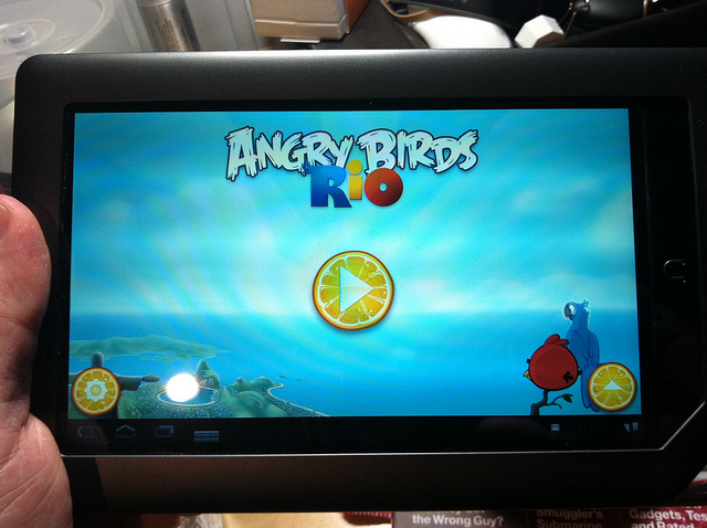 Amazon launched its Appstore in 2011 with promoted content, including "Angry Birds Rio." 