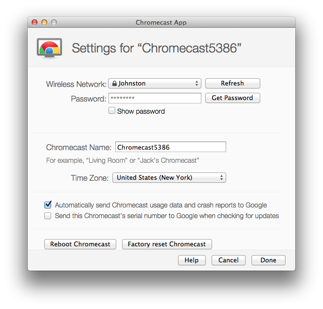 chromecast change wifi mac