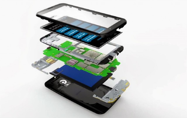 A leaked photographic representation of the Moto X's many layers.