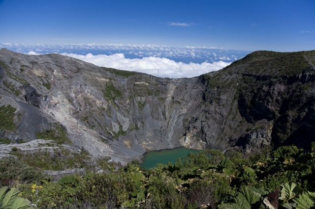 Irazu volcano climbs 3,432 m above Costa Rica. 