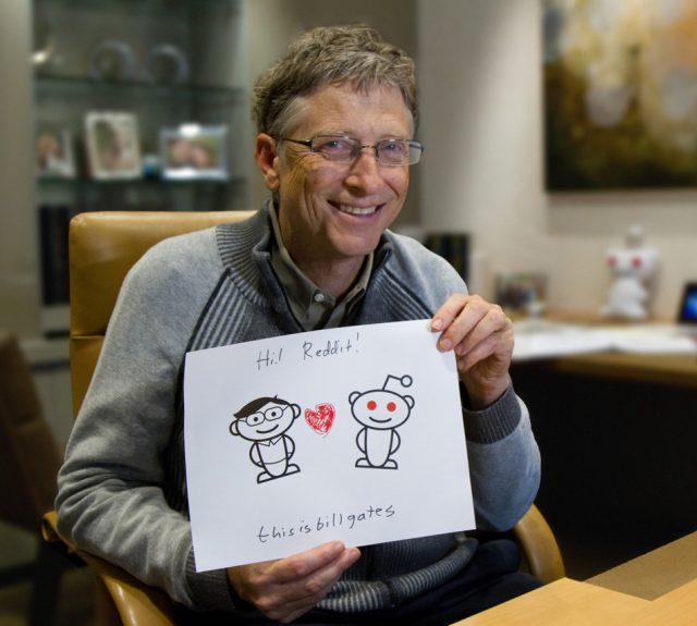 Bill Gates answering questions on Reddit in 2013.