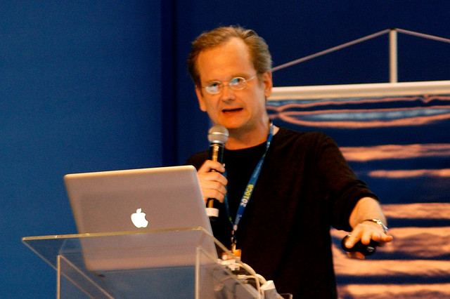 Lessig lecturing in 2010.