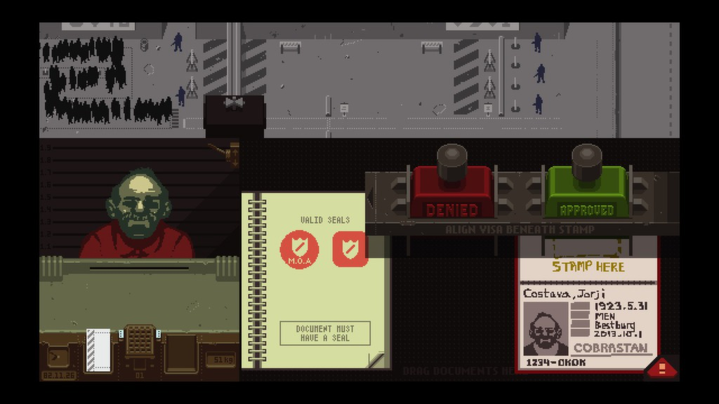 papers please paper tears trail stamps citizens immense wield virtual those through power
