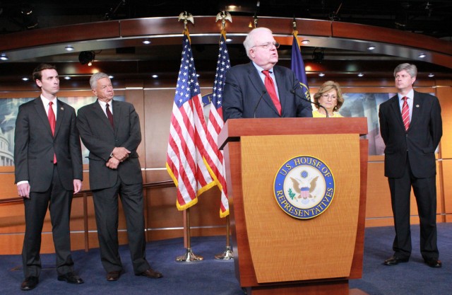 Rep. Jim Sensenbrenner (R-WI), center, has now become Congress' most outspoken opponent to the NSA's metadata program.