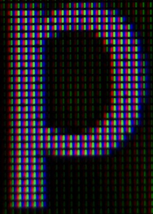 A closeup of the pixel arrangement.