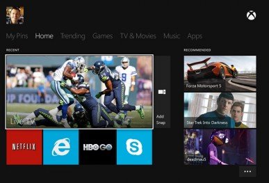 Xbox One interface a clean slate inspired by Windows 8