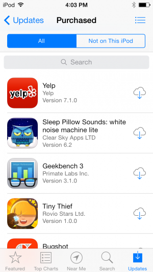 The ability to search through your purchased apps is also new.