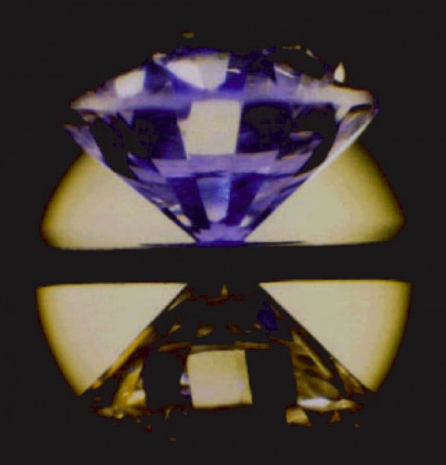 A diamond anvil, used for creating ultra-high-pressure environments.