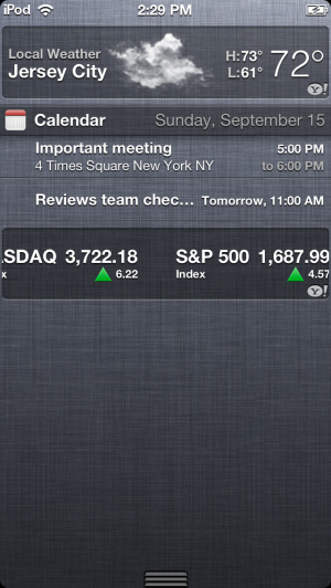 The linen Notification Center in iOS 6.
