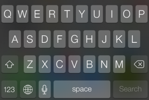 The keyboard can change color and opacity depending on where you invoke it.