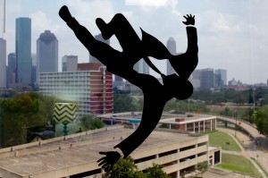The SnapStream offices near downtown Houston are filled with neat TV memorabilia. Marketing director Rachel Eichenbaum's office, for example, features a <em>Mad Men</em> silhouette falling down against the skyline. 