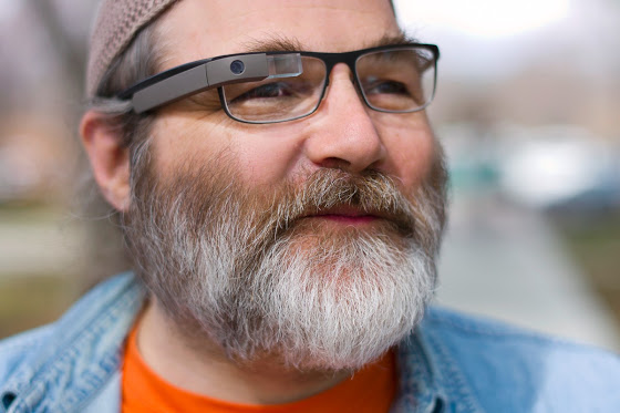 The first version of Google Glass, with an internal-only glasses mod.