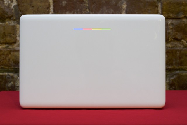 The light strip on the lid is superficially similar to the one on the Chromebook Pixel, but without the cool programmable LEDs.