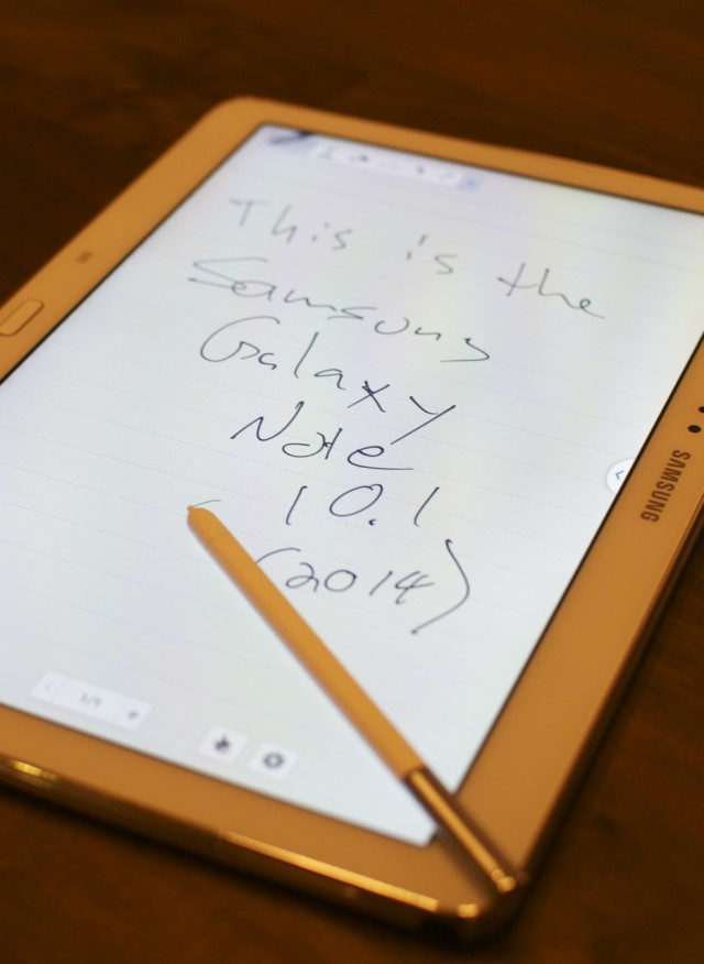 The text reads, "This is the Samsung Galaxy Note 10.1 (2014)."