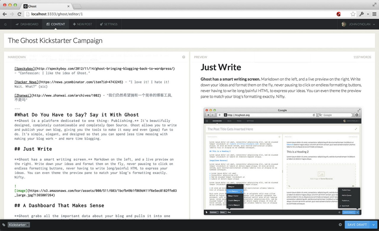 Node.js-based Ghost blogging platform opens to the public | Ars Technica