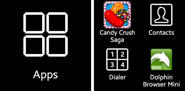 The Gear's built-in app launcher.