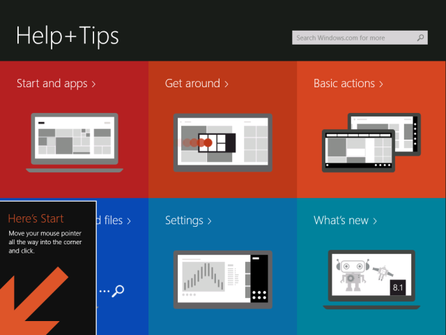 The Start tip, which just happens to be showing up over the Help app.