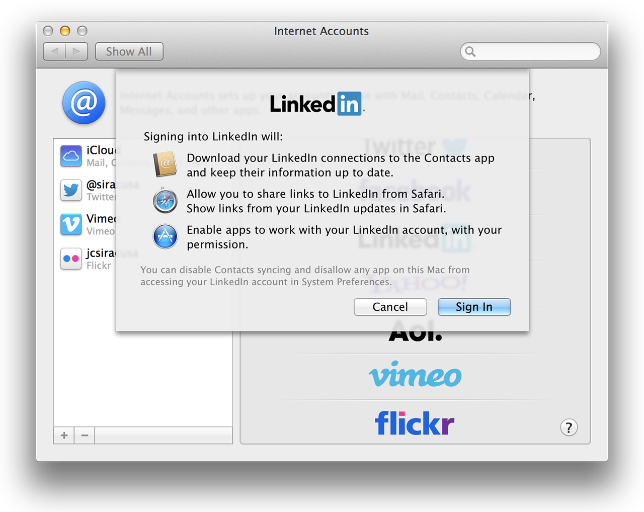 LinkedIn is now supported, in case you feel like you don’t get enough e-mail already. I kid! I kid because I hate.