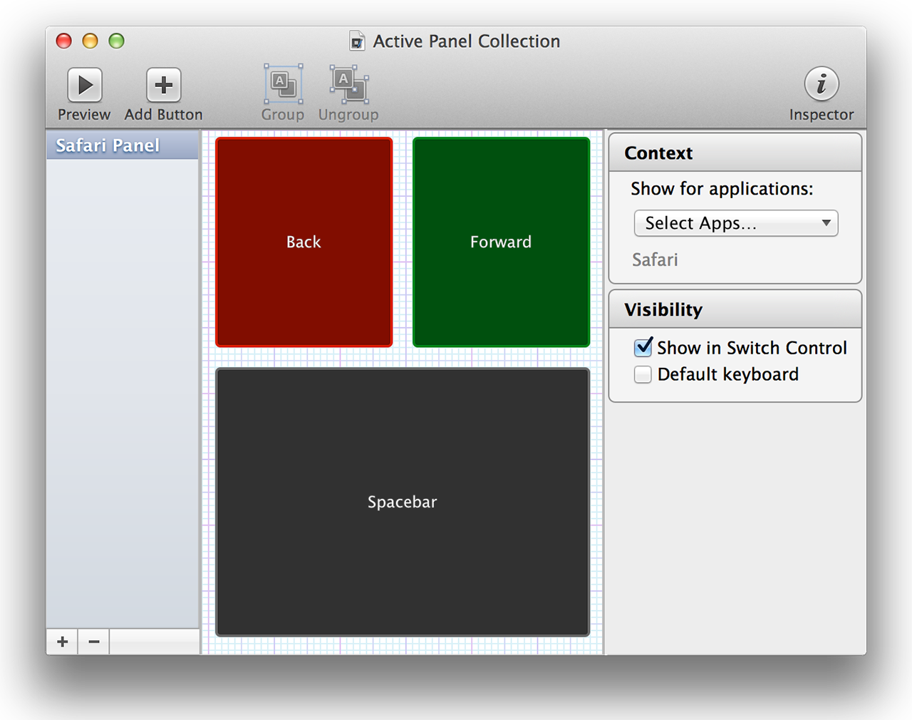 Panel Editor is an entire, separate application for creating custom input panels.