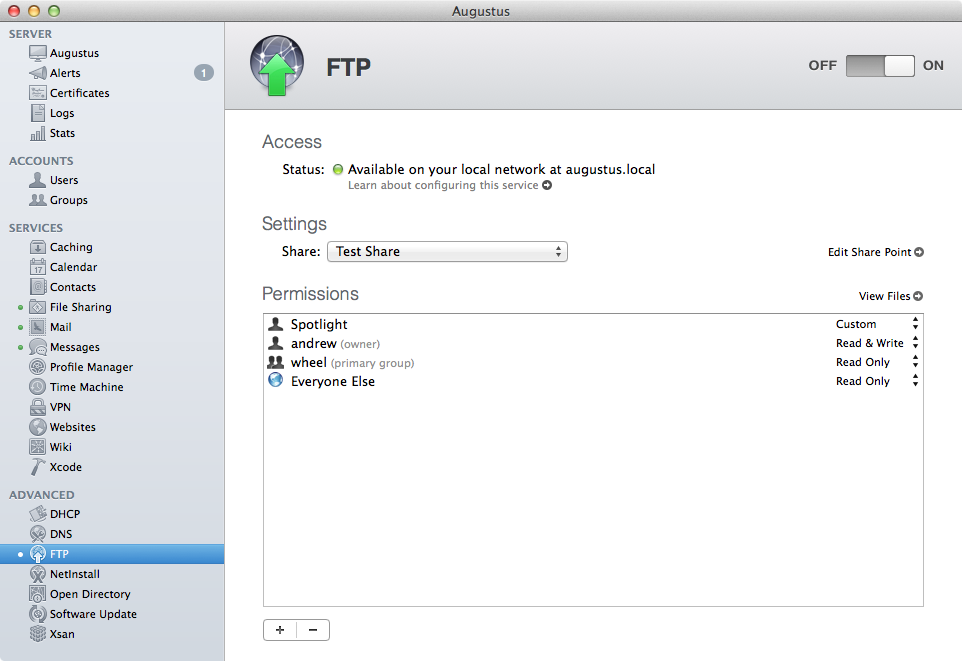 ftp server mac osx