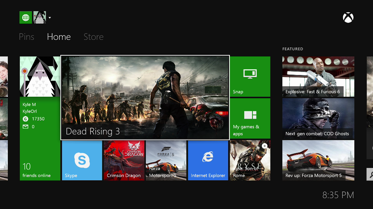 xbox one s home screen font