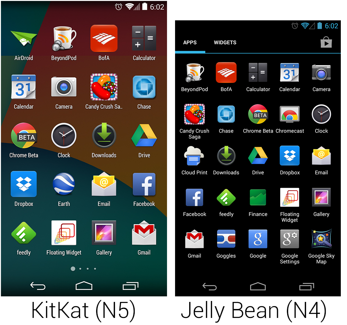 android kitkat icons