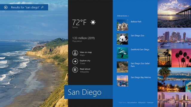 The Windows 8.1 search leverages Bing technology.