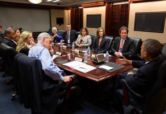 The Privacy and Civil Liberties Oversight Board met with President Barack Obama (right) in June 2013.