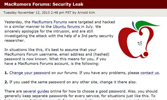Hack of MacRumors forums exposes password data for 860,000 users