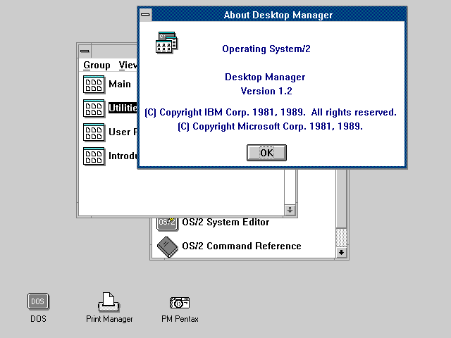 OS/2 version 1.2, released in late 1989.
