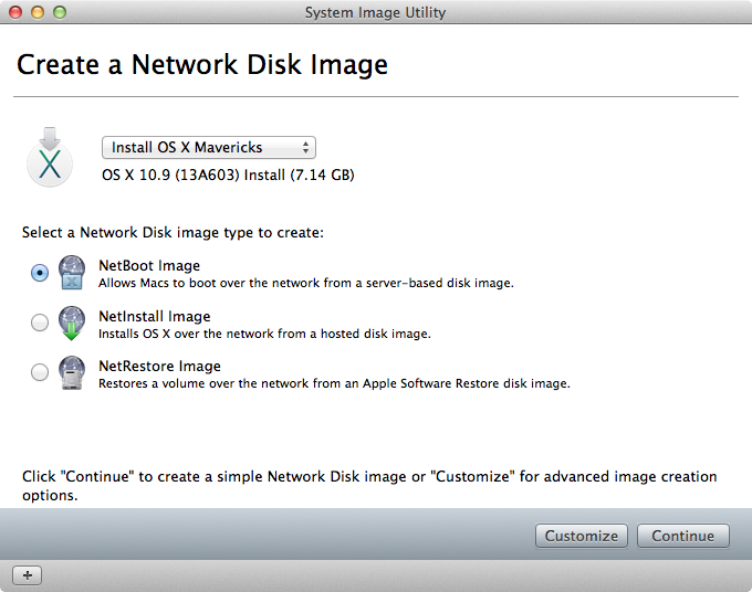 mac os create disk image for netboot