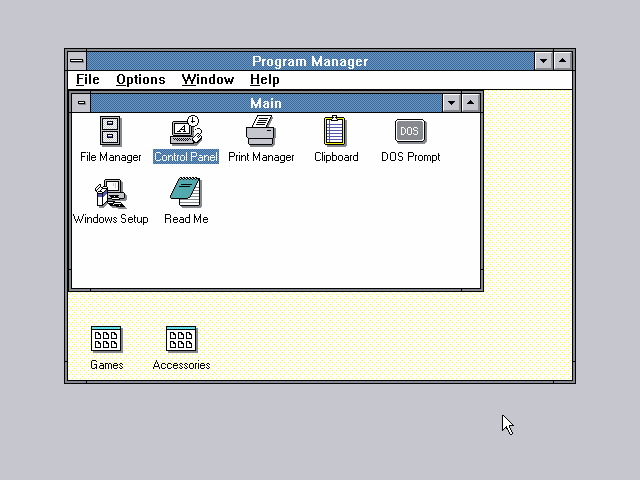 Windows 3.0, released mid-1990.