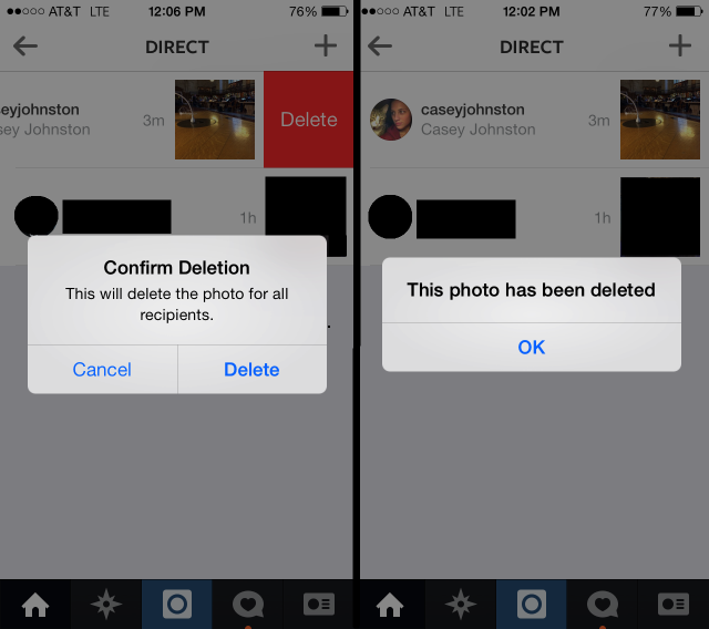  Instagram  senders can delete their messages  from 