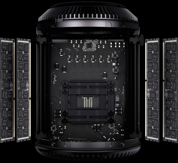 The RAM is the only component in the new Mac Pro that users will be able to upgrade easily (or at all).