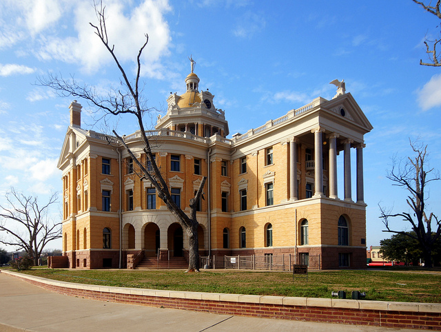 The historic courthouse in Marshall, Texas.