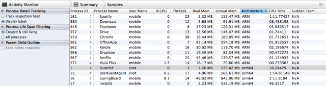 Most major apps have been updated for iOS 7, but they're still 32-bit ARM apps, not 64-bit ARM64 ones.