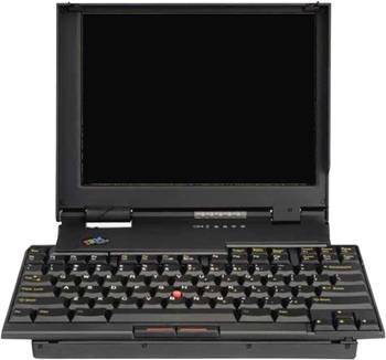 When opened up, the ThinkPad 701c's butterfly keyboard spills over the edges of the machine to make it bigger and better.