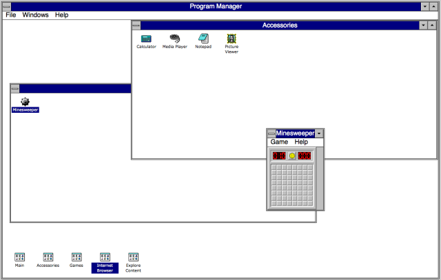 Simulação do Windows 3.1.