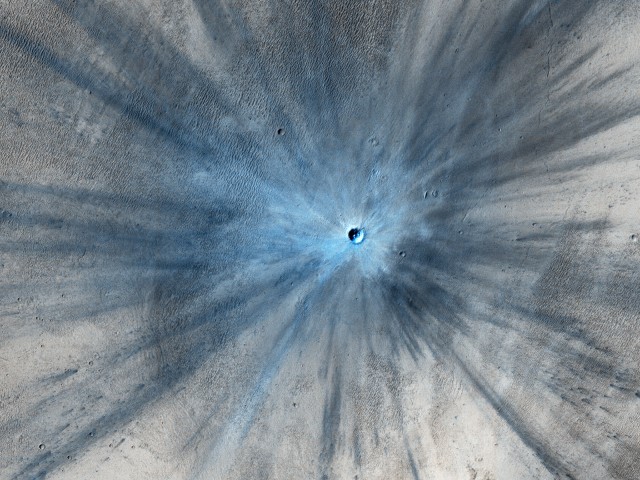 Spectacular new Martian impact crater spotted from orbit