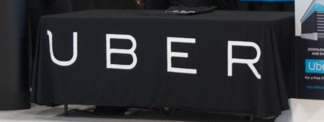 Uber had a booth at the Chicago Auto Show.